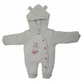 Hooded Romper Gray Elephant Embroidery | Little Darling - Zubaidas Mothershop